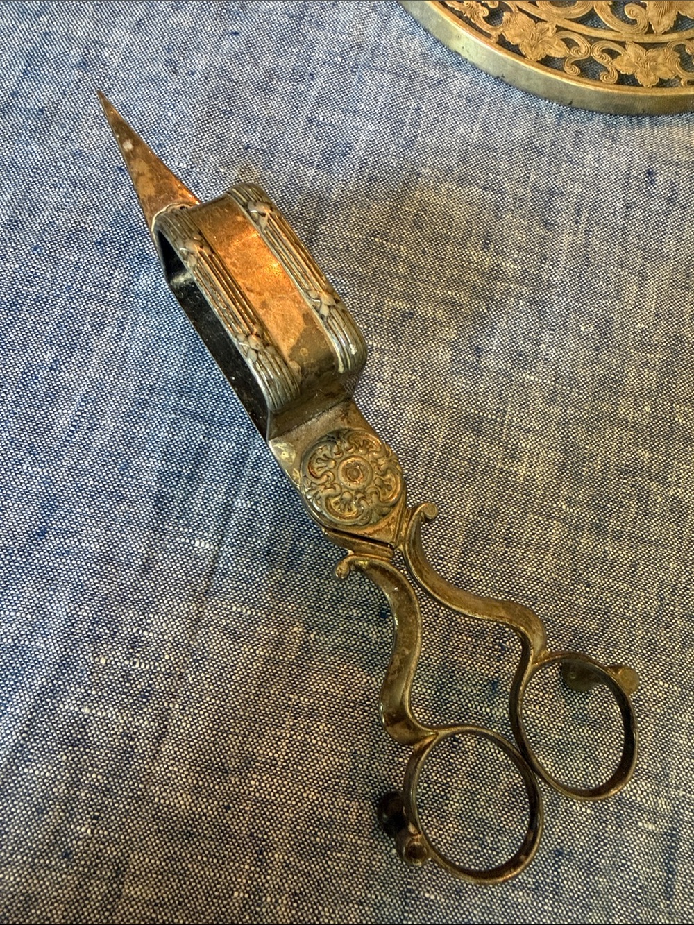 Antique Georgian Regency Close-Plated Candle Snuffer Wick Trim Scissors c.1810